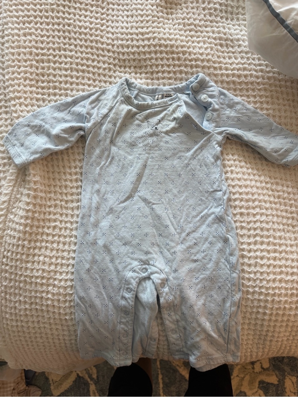 Janie and Jack Light Blue Baby One-Piece Romper